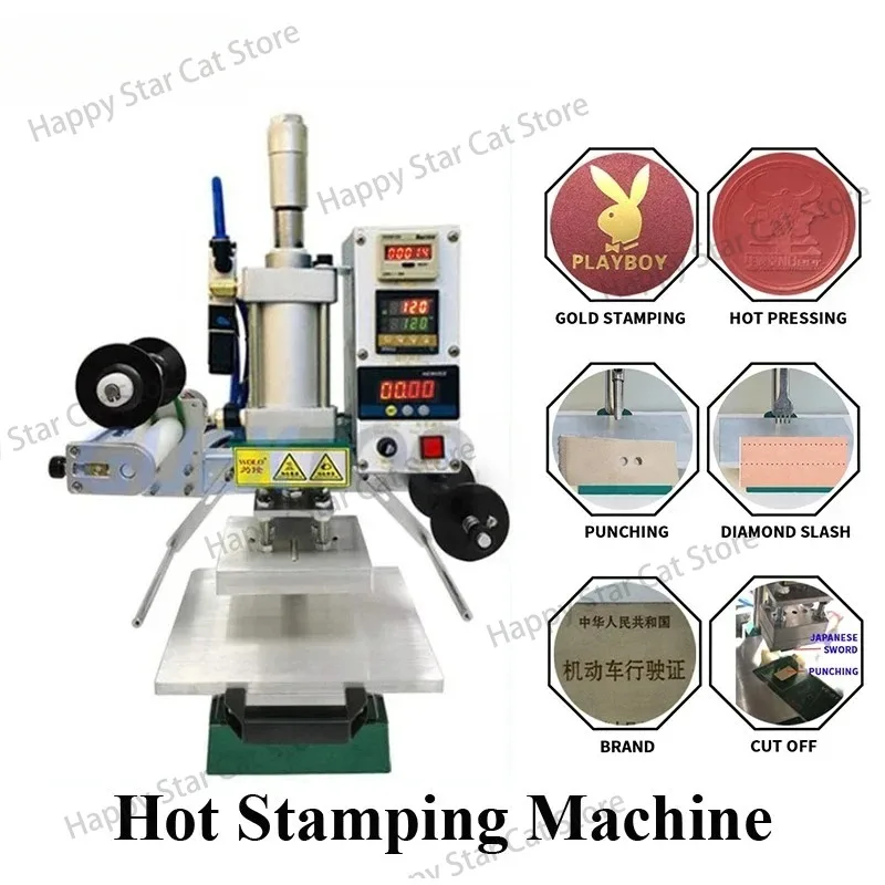 Fully Automatic Paper Hot Stamping Machine Pneumatic Digital Bronzing Machine For PVC Book Leather Wood LOGO Brand Hot Pressing