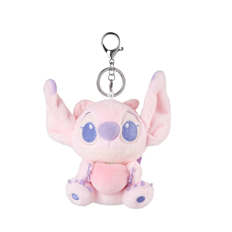 MINISO Disney serie Angel Stitch Eeyore Doll, lindo colgante de felpa, llavero práctico, decoración de bolsa, llavero de motocicleta, 14 +