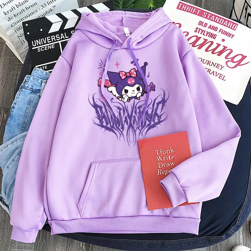 Japanese sweatshirt fire kuromi cute women's hoodie student Y2K sweatshirt spring and autumn outdoor sports children's party cas