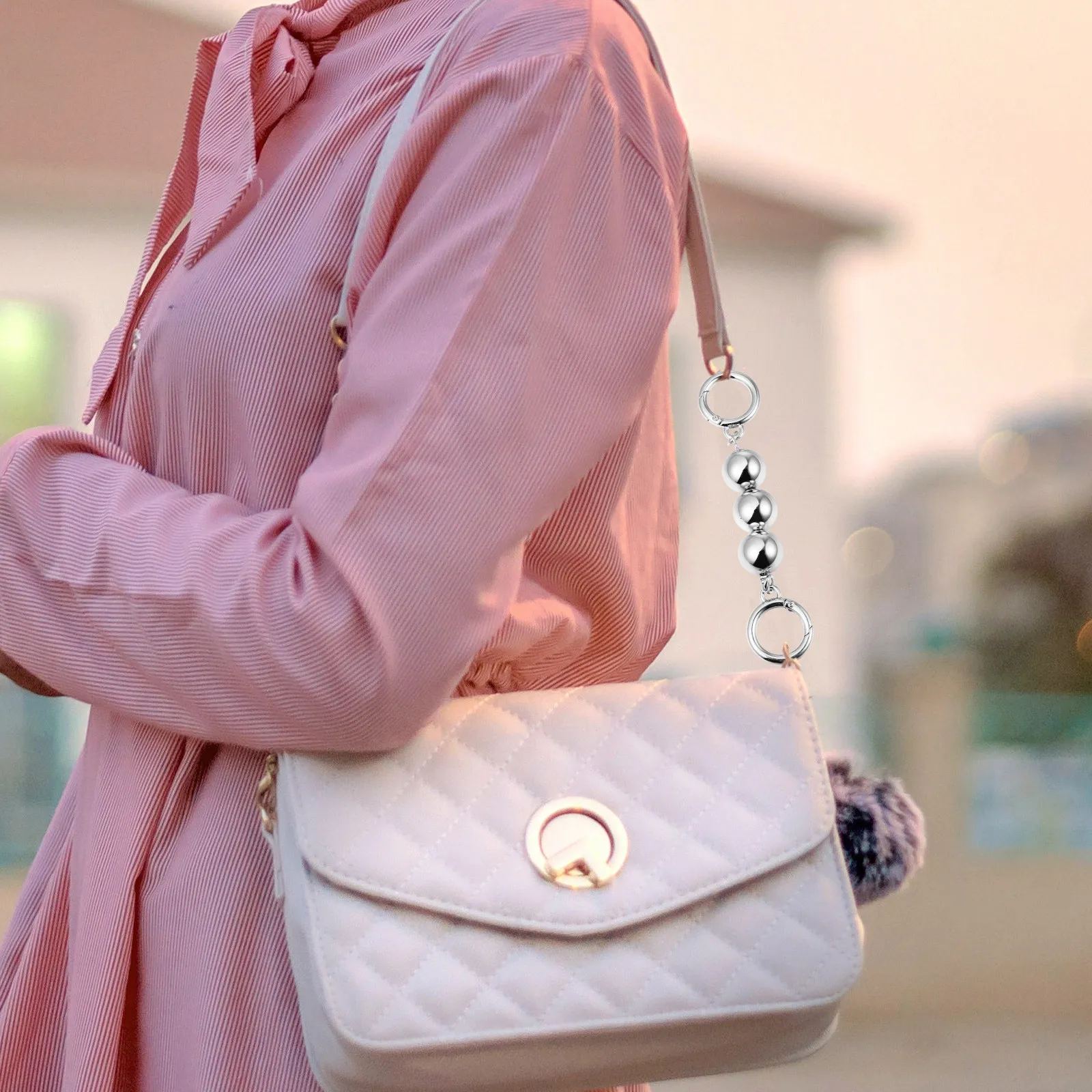 Pearl Bag Chain Fashion Pearl Decorative Strap Chic Girls Bag Accessory Handbag Replacement Chain Stylish Crossbody Extension