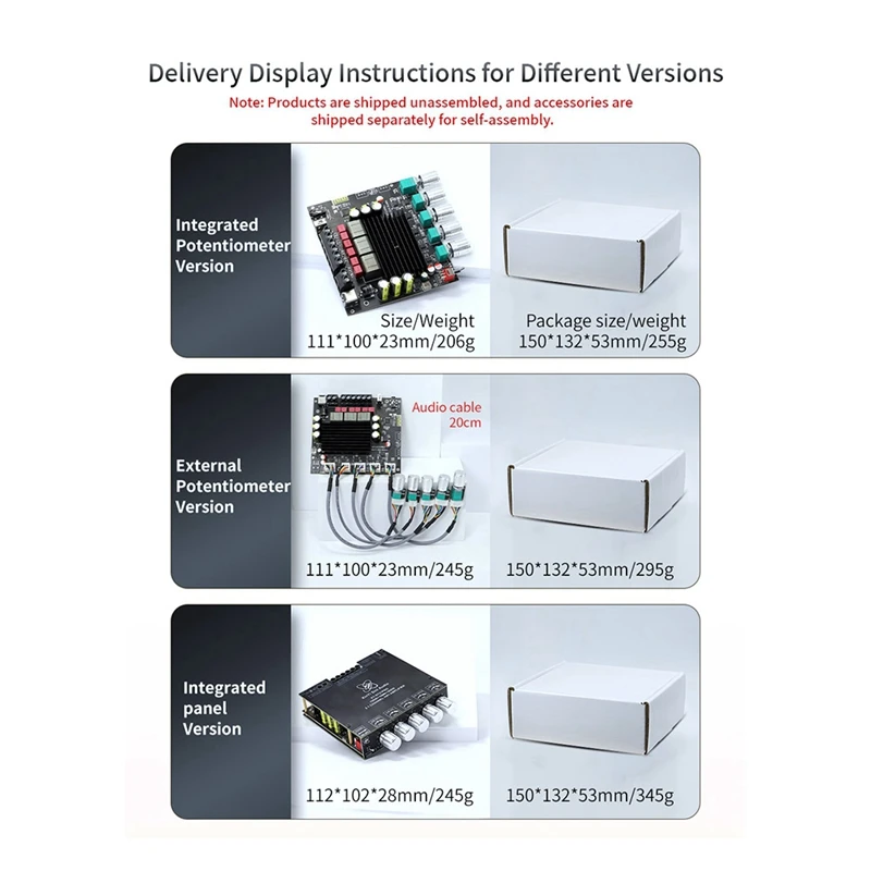 B63B-ST21PRO Bluetooth Digital Audio Power Amplifier Board 2.1 Channel 100Wx2+200W Subwoofer TPA3221 Exceeds 3116