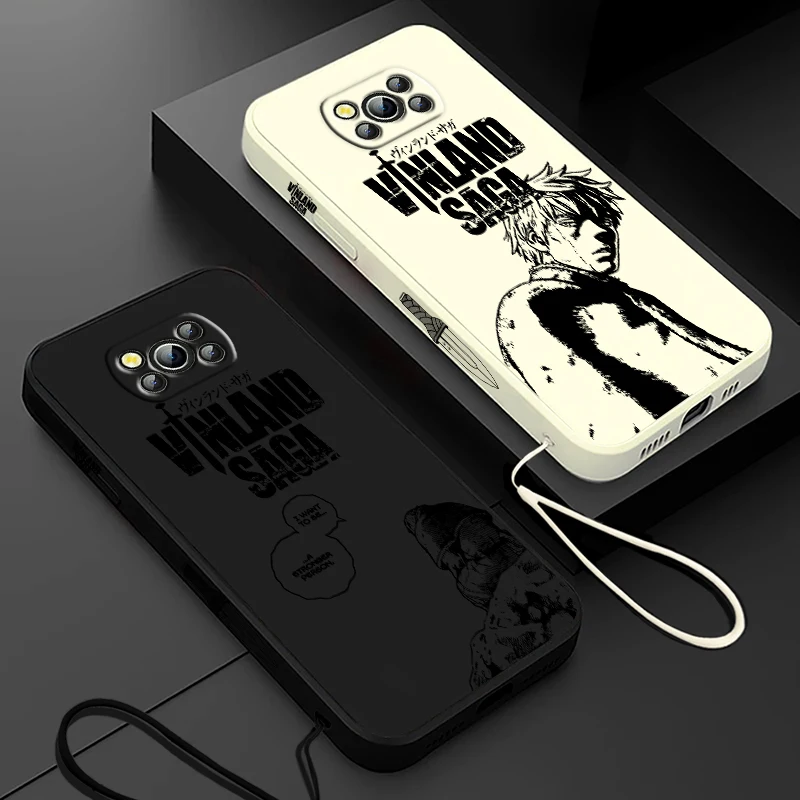 VINLAND SAGA Thorfinn For Xiaomi Poco Cover For X4 X3 F4 NFC M6 M5 M4 M3 GT S Pro 4G 5G Liquid Left Rope Phone Case