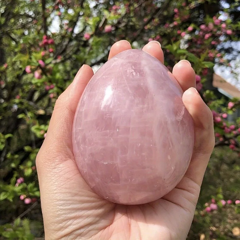 1pc Natural Rose Quartz Egg Jewelry Decoration Gifts for Parents Luck Miner Real Stone Lithotherapy Geology Accessories