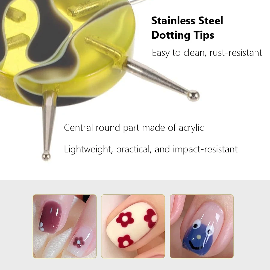 6 Größen Runde Dotting-Werkzeuge für Nagelkunst, Multifunktionales Werkzeug für Blumen, Punkte, Tonmodellierung, Prägung und Muster – Detail 3