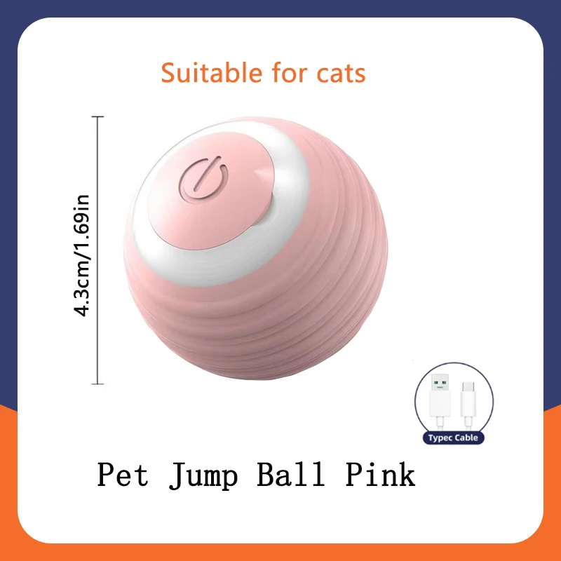 Intelligenter Katzenspielball Automatischer Interaktiver Elektrischer Rollender Teaser USB-Aufladbarer Beweglicher Hüpfball für Katzen Geburtstagsgeschenk