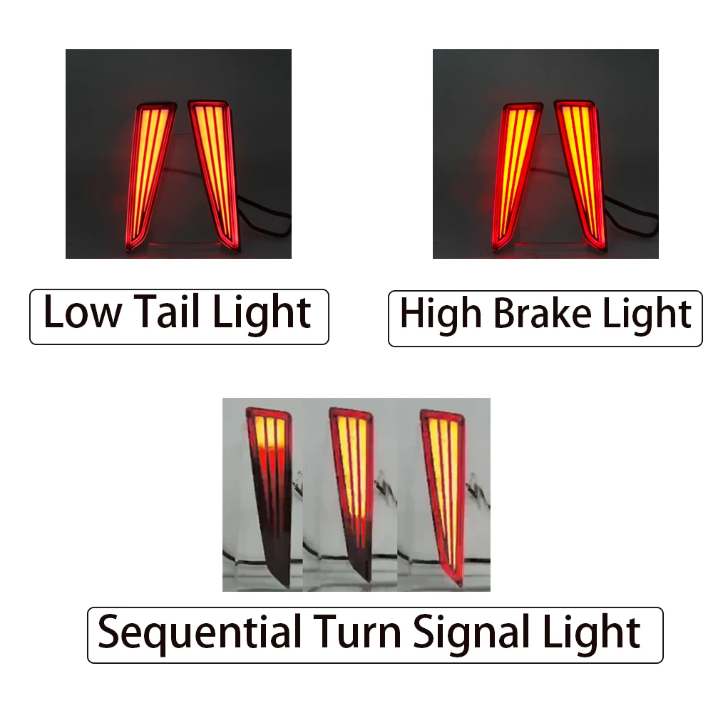 For Lexus RX 2015 2016 2017 2018 2019 12V 2Pcs  LED Rear Bumper Reflector Lamps Driving Turn Signal Lights Fog Brake Tail Lamp