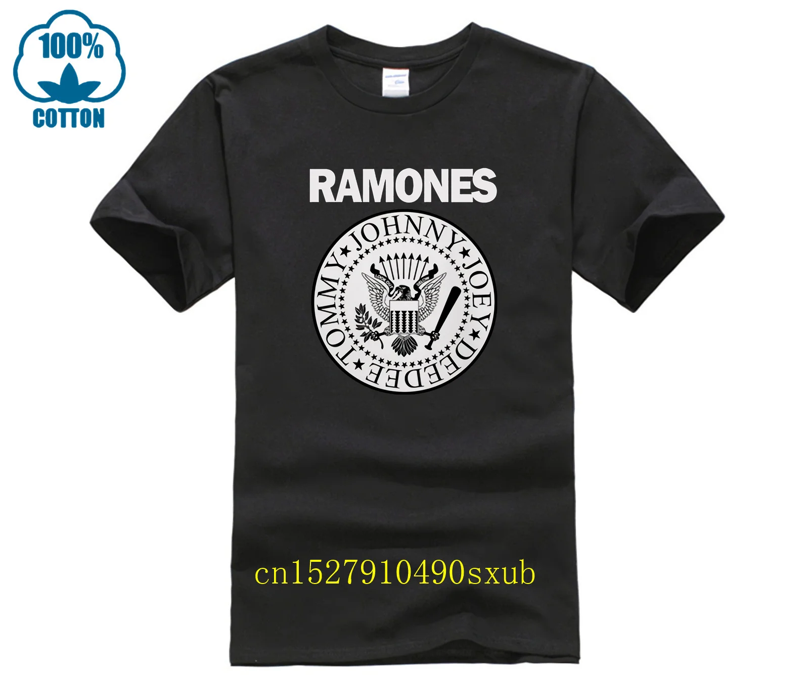 Vintage Ramone Retro Logo American Punk Rock Band Music Tour Biker T-shirt Men Cotton Raglan Sleeve tees top