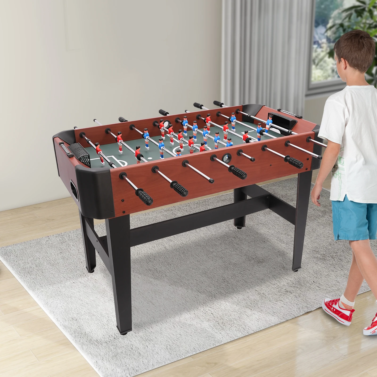 47inch Foosball Table,Soccer Table Game with Scoreboard and Ball Storage Box for Home, Arcade Game Room for Adults and Kids