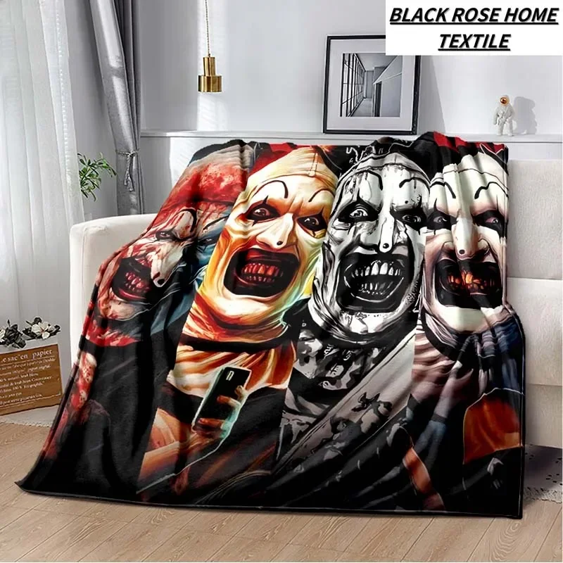 Fashion Art 3D Print Horror Movie Terrifier Blanket Family Living Room Sofa Sleeping Blanket Bedroom Children\'s Warm Bed Sheet