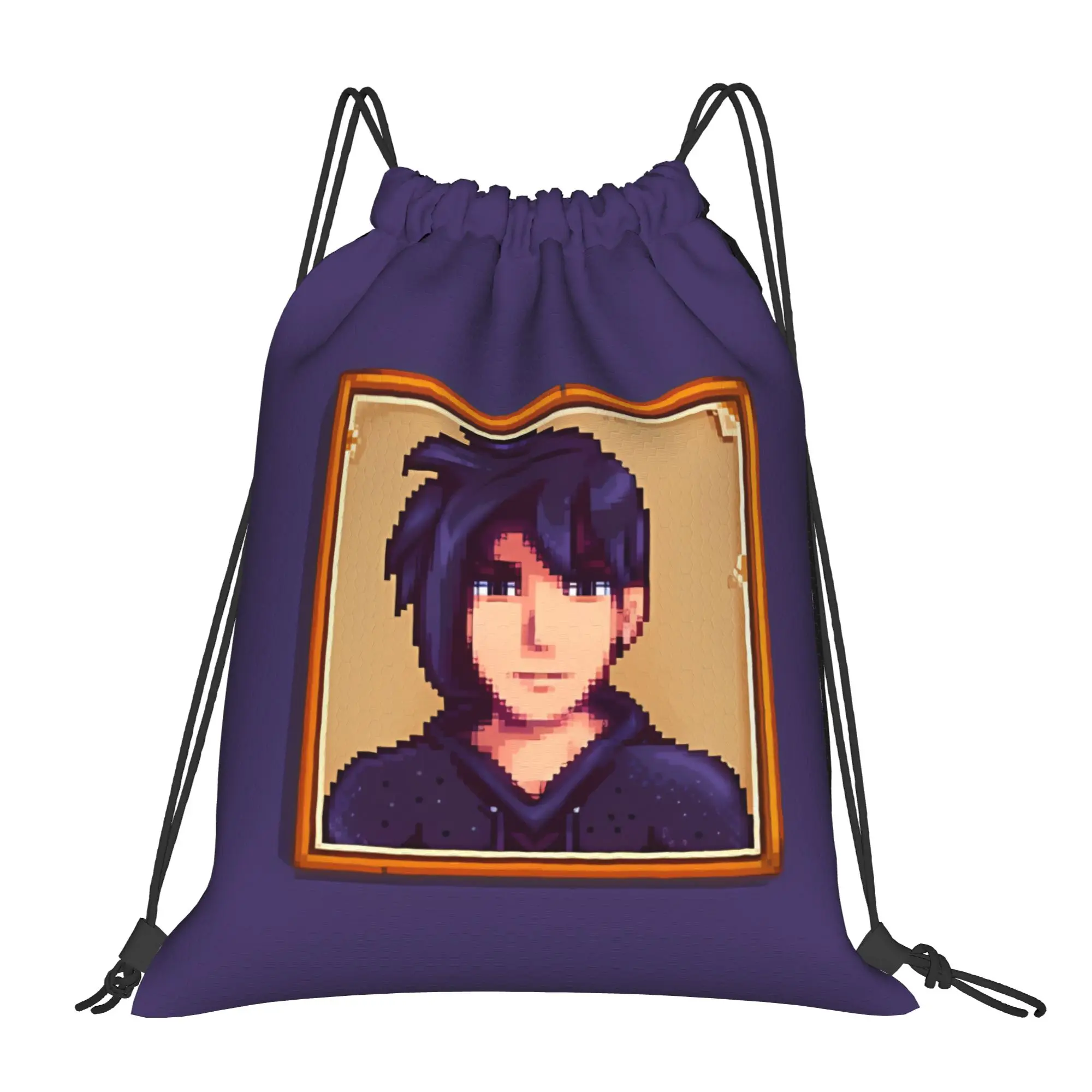 Vintage Sebastian Portrait stardew valley Portable Sports Riding Gym Drawstring Storage Backpacks