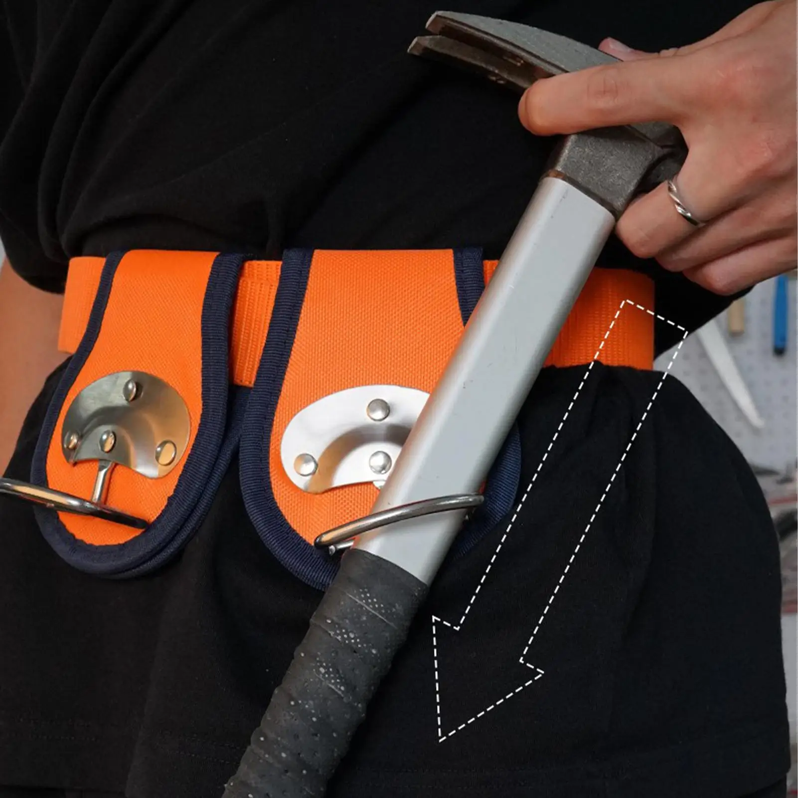 

Portable Waist Mounted Hammer Holder Belt Axe Mallet Hanger Single-hole Tool waist sleeve for DIY Carpenter's claw hammer