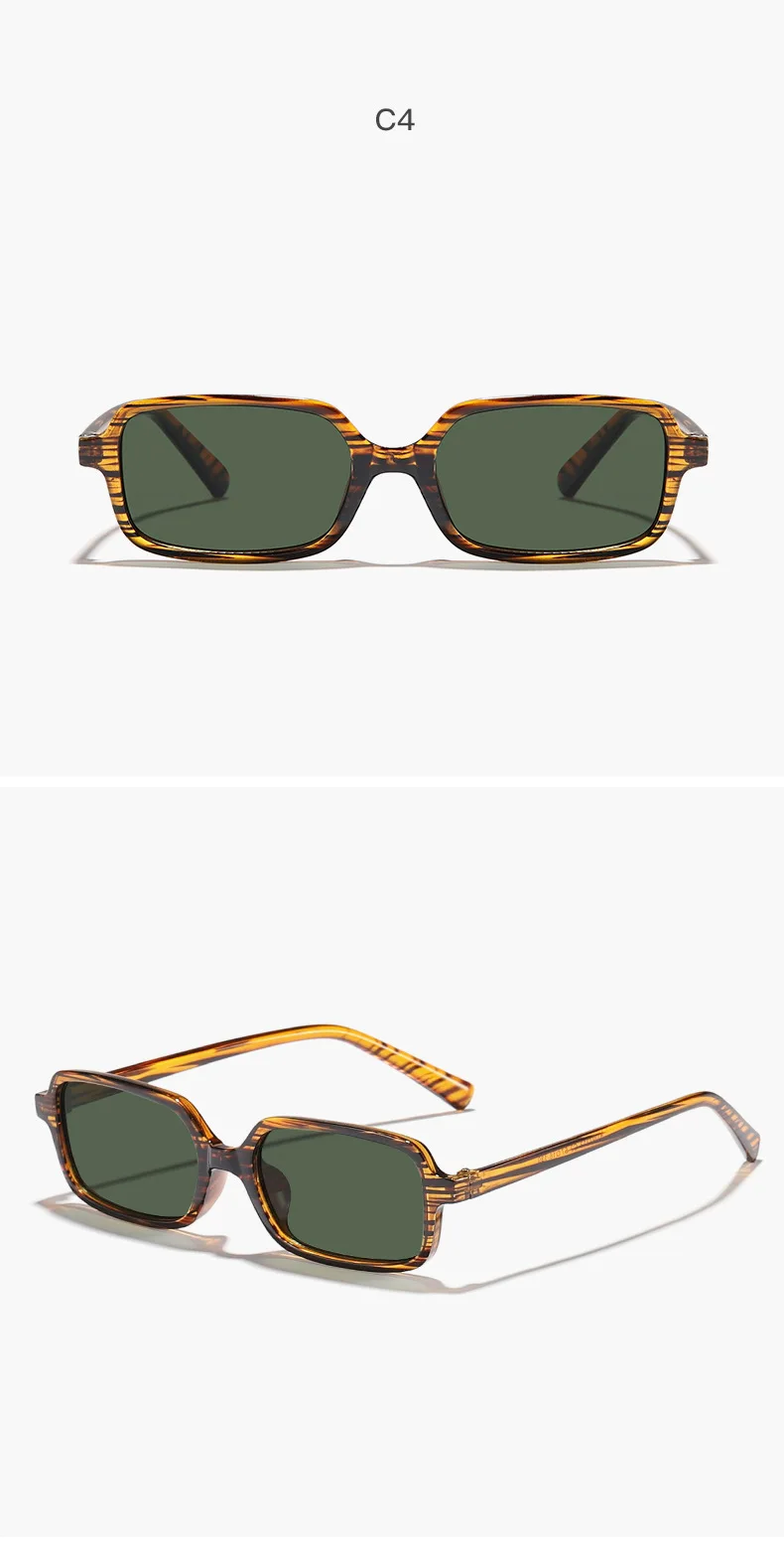 Neue Vintage Quadratische Sonnenbrille für Damen und Herren Marken-Rechteck-Sonnenbrille Ovale Brillen für Männer und Frauen – Detail 12