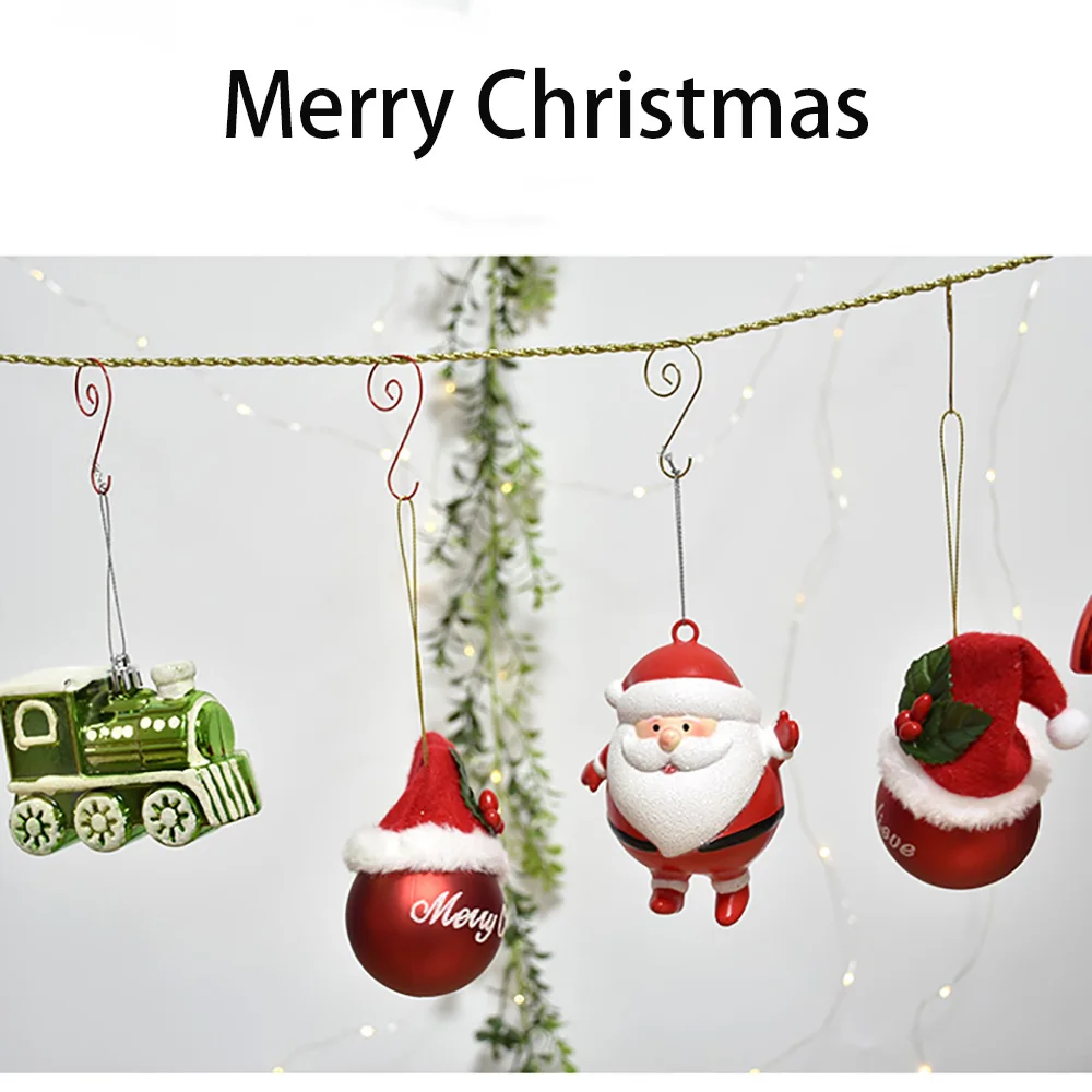 Christmas Tree Hanging Pendant Ornaments Green Locomotive Santa Claus Christmas Balls Merry Christmas Decorations For Home