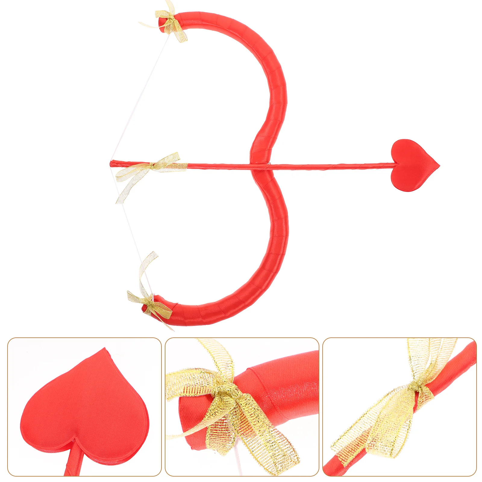 Conjunto de arco de flecha de Cupido, accesorio de disfraz de San Valentín, regalo creativo exquisito para mujer, diseño compacto ligero, arco y flecha de Cupido