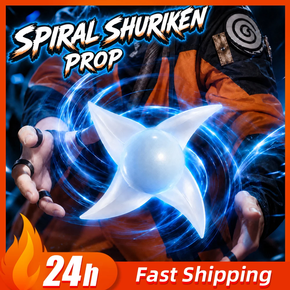 Wind Style Chakra Shuriken Electric Spinning LED Light Up Toy 7 Color Anime Cosplay Prop Ninja Props Model Halloween Fan Gift