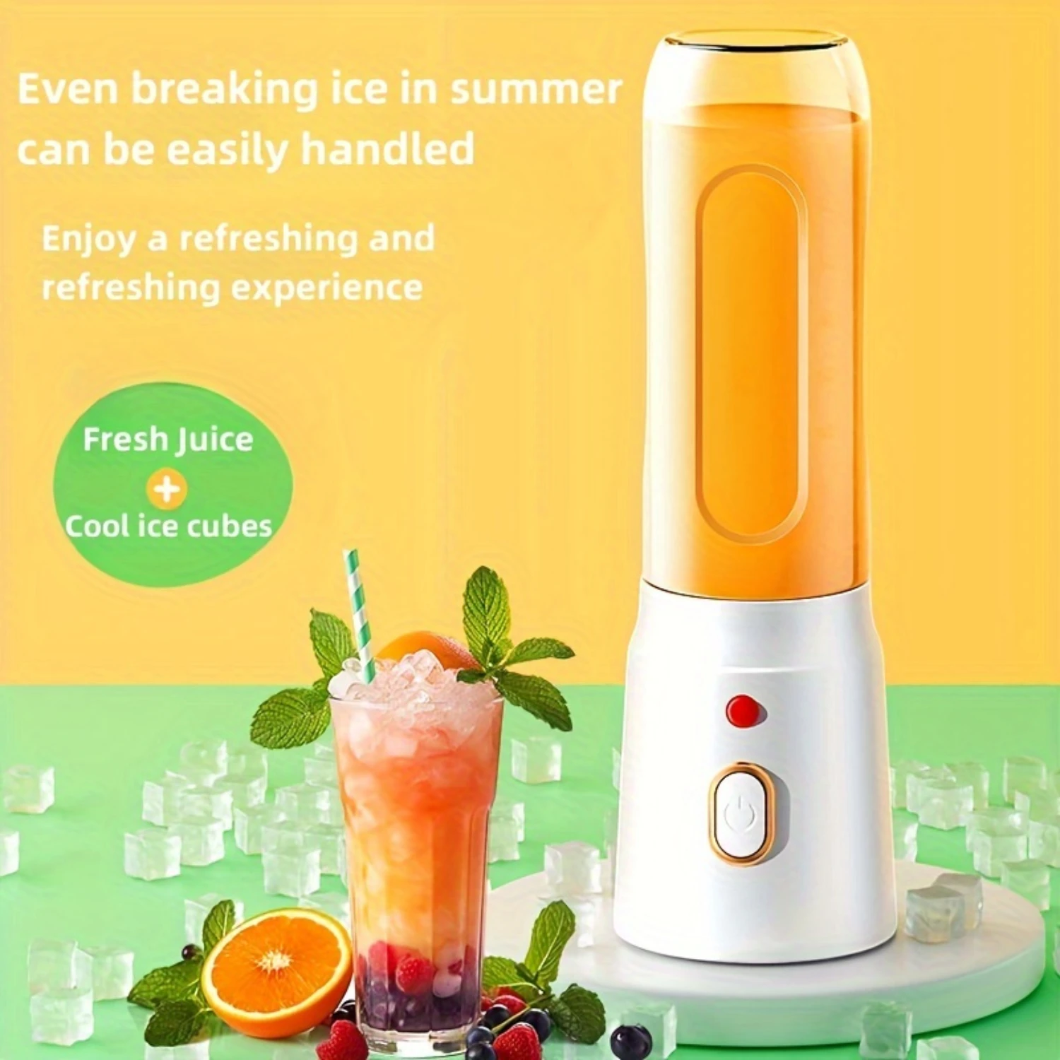 Multifunctional Portable Juicer w/ 10-Blade, USB Charging & Cups for Smoothies & More