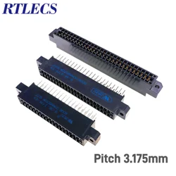 5pcs Edge Connector Slot 3.175 mm Pitch 30 36 40 44 56 60 72 80 86 100 Pin PCB Gold Finger Board Socket Through Holes Flange