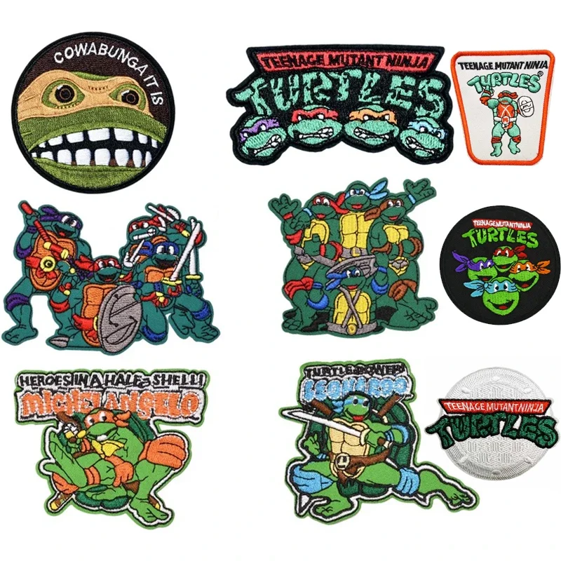 Teenage Mutant Ninja Turtles Anime Embroidered Patch on Clothes Pants Clothing Thermoadhesive Fusible Patches Accessories Decor