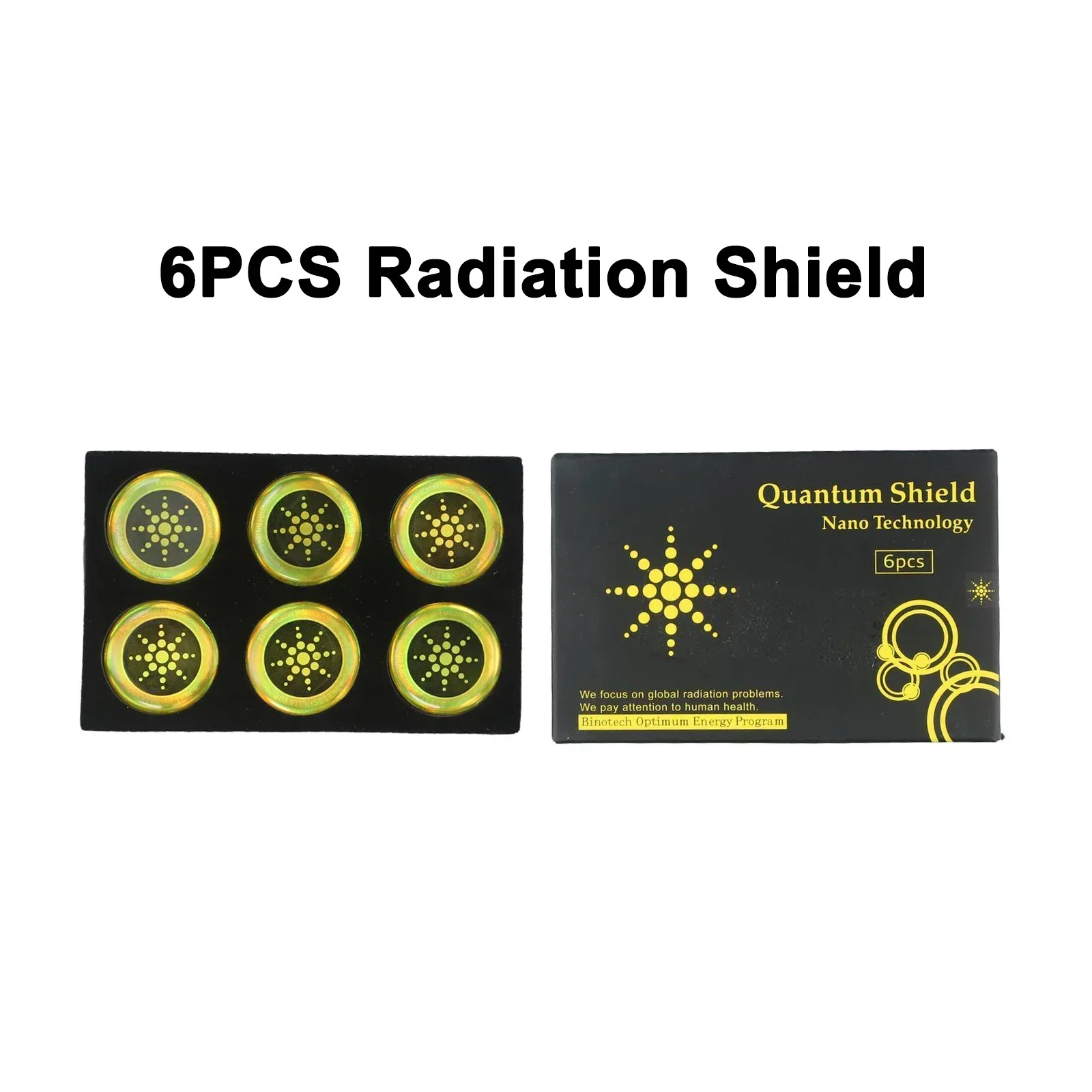 6Pcs Radiation Protection Stickers Mobile Phone And Computer Radiation Protection Shield Gold Round Household Appliances Sticker