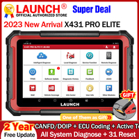 LAUNCH X431 PRO Elite Bidirectional OBD2 Scanner ECU Coding 31+ Service Full System Diagnostic tool VAG Guide CANFD DOIP FCA