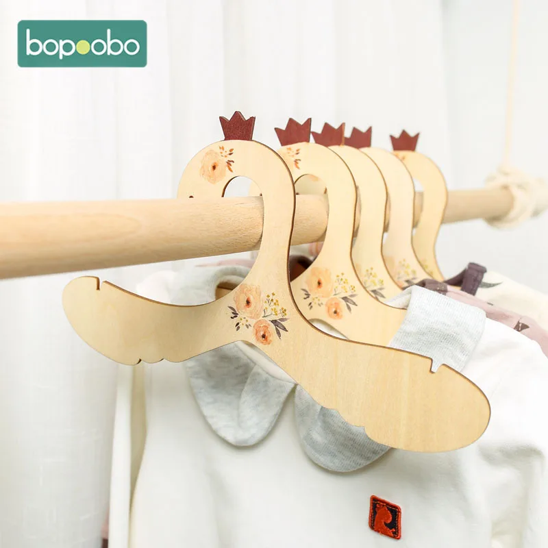 Baby Wooden Animal Clothes Hanger 5PCS DIY Creative Hangers For Clothes Bath Towel Coat Durable Home Children's Room Decoration