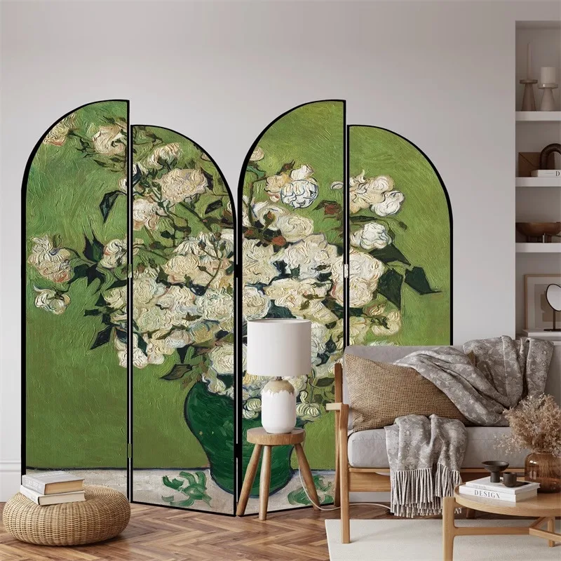 French partition living room Chinese screen folding mobile bedroom entrance decoration shade modern home