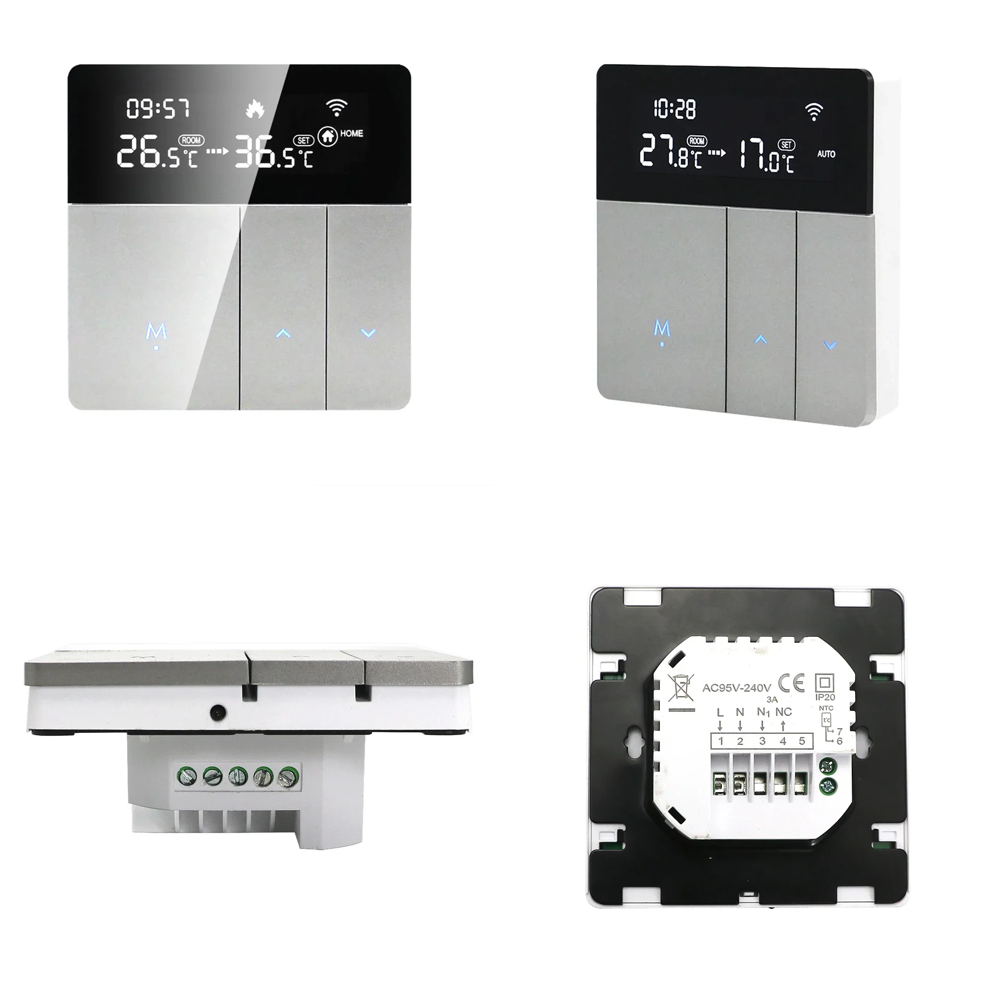 Minco Heat Tuya Smart Life Thermostat 3A/16A Underfloor Heating/Water/Gas Boiler Thermostat Work with Alexa Google Home