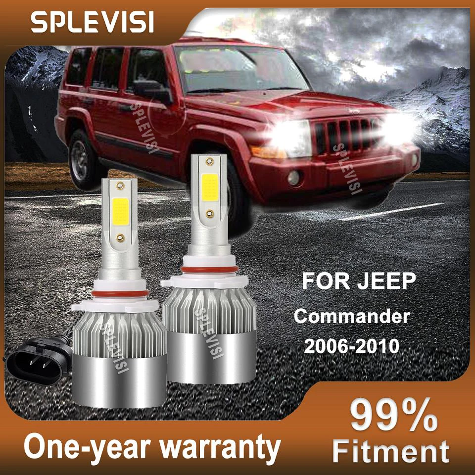 

2X 6000K White LED Headlight Low Beam Bulbs Replace Kit 9006 HB4 For Jeep Commander 2006-2010 2006 2007 2008 2009 2010