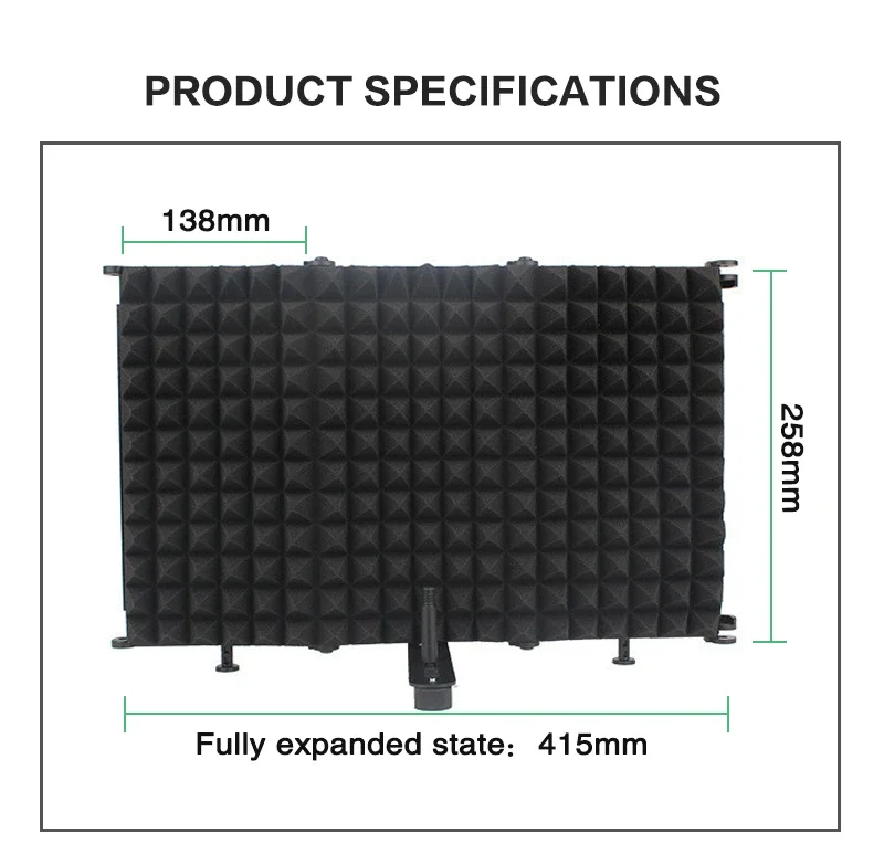 3 Door Soundproof Panel Acoustic Isolation with high quality foam microphone isolation shield noise reduction