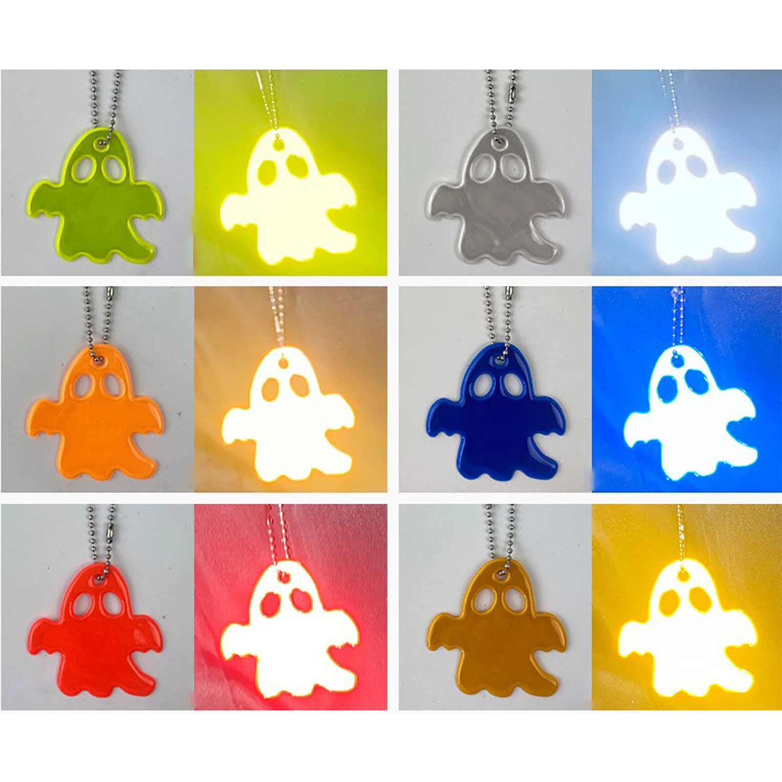 26Pcs/Set Safety Reflector Pendants Key Shape Reflective Gear Children Tags for Running Backpack Halloween Party Cycling