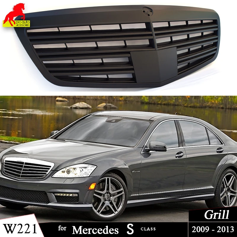 

Car Front Bumper Grill Black Grille for Mercedes S Class 2009-2013 Post-facelifted W221 S280 S300L S320 S400 S420 S450 S600 S600