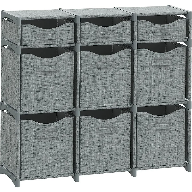 

9 Cube Closet Organizers, Includes All Storage Cube Bins, Easy To Assemble Storage Unit With Drawers Room Organizer For Clothes