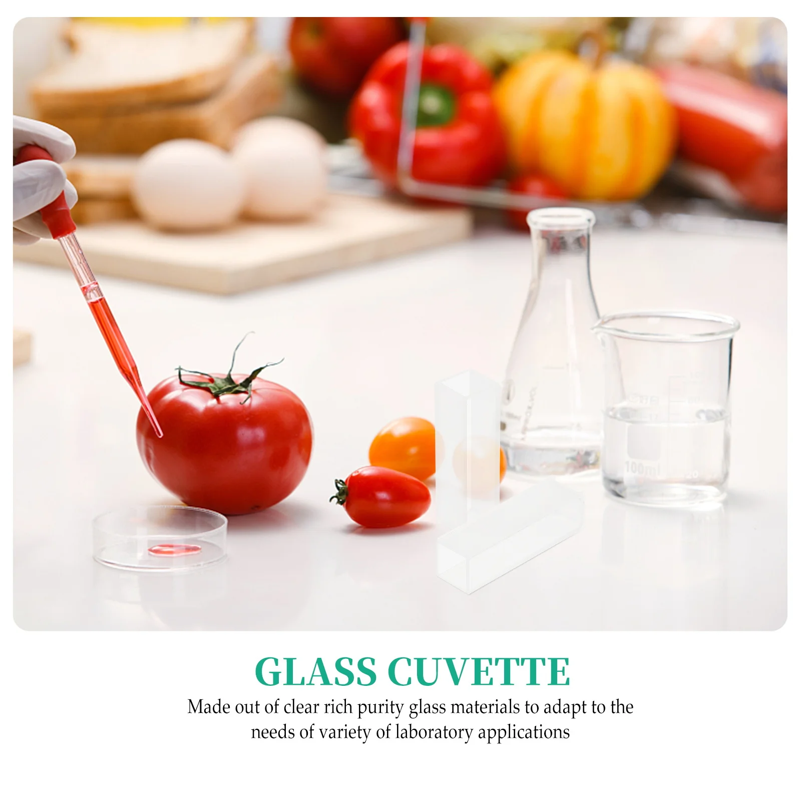 

4Pcs Optical Glass Cuvettes 10mm Spectrophotometry Laboratory Specimen Sample Cuvette Comparative Analysis Laboratory Cuvette