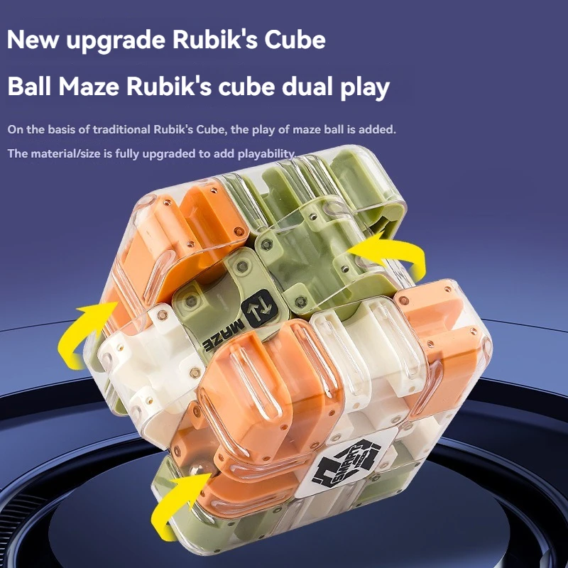 新しいフィジェットトイ 3D迷路マジックキューブ、子供向け迷路クリエイティブパズル知能キューブ論理的思考教育玩具