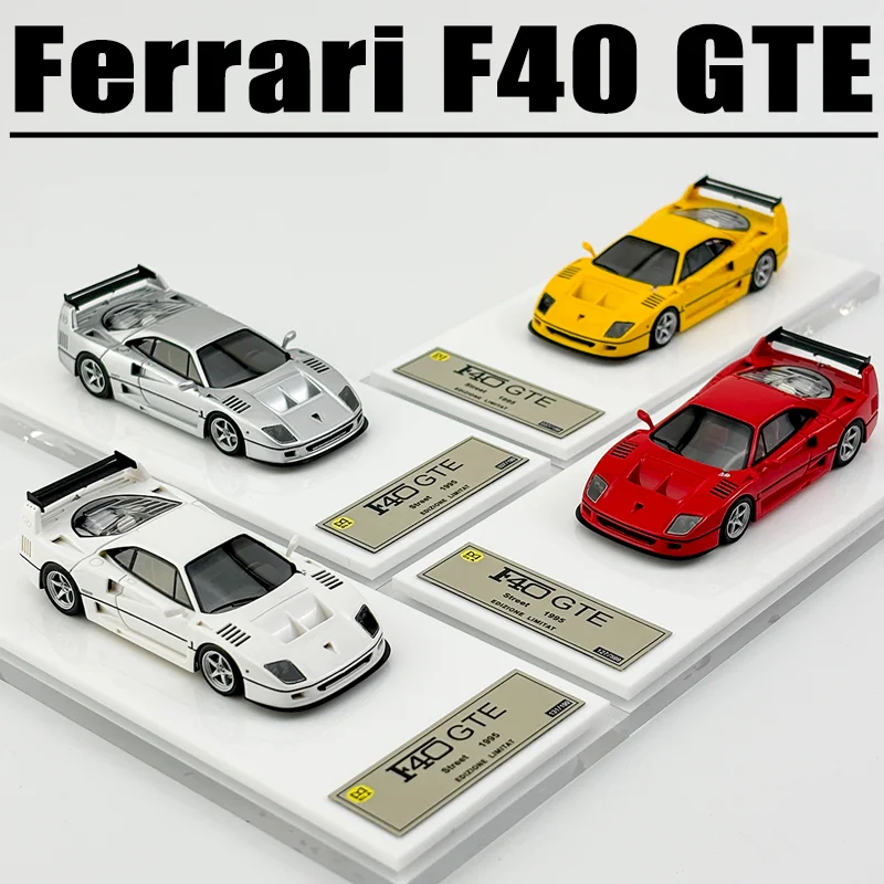 DMH 1/64 Ferrari F40 GTE Limited Edition harslegering speelgoed motorvoertuig gegoten metalen model geschenken