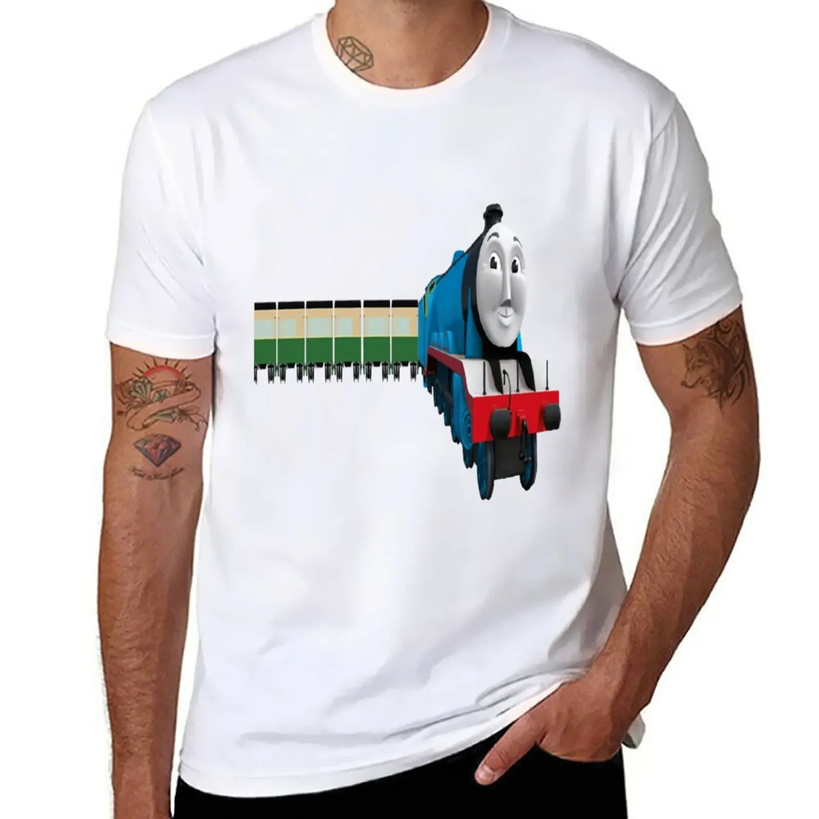 

GORDON THE BIG BLUE EXPRESS ENGINE CGI T-Shirt boys whites korean fashion funnys Short sleeve tee men