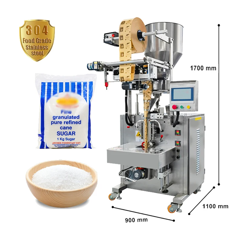 Vertical Sugar Automatic Filling Sachet Pouch Granule Packing Machine Peanut Salt Grain Pellet Pouch Sealing Machine Factory