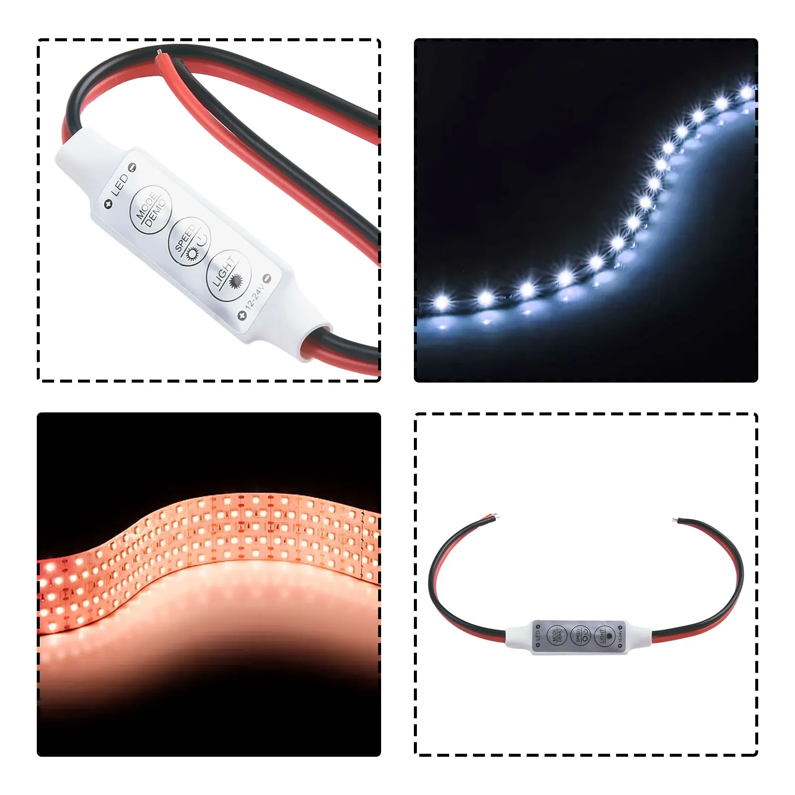 Controller dimmer mini striscia LED 12V con prestazioni avanzate Interruttore ON OFF Ampia compatibilità Luminosità a 8 livelli