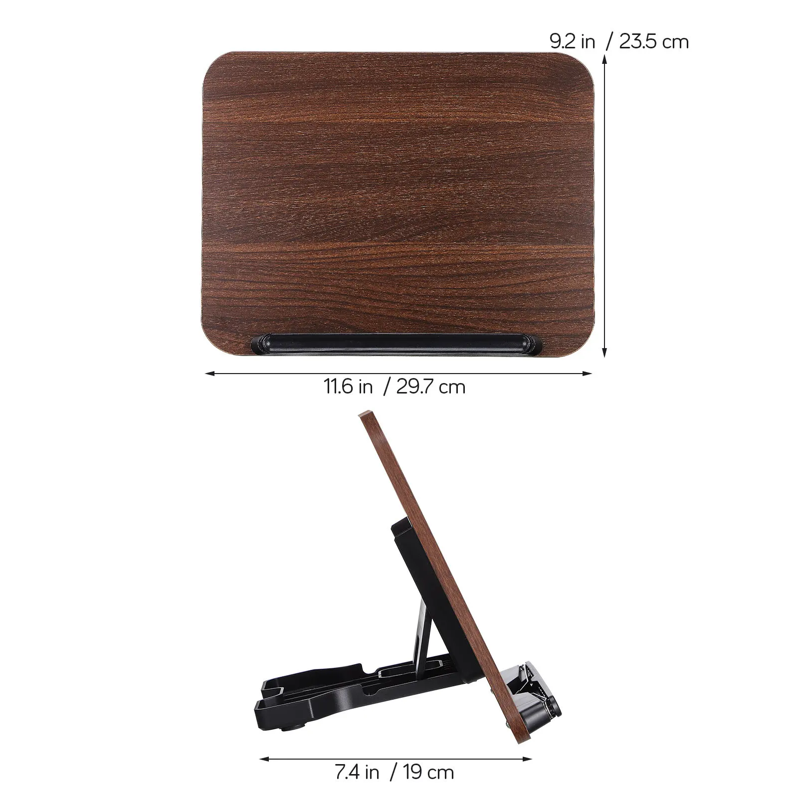 Elegant Walnut Wood Book Stand Adjustable Reading Rack 13-Level Tilt for Desk Cookbooks Documents Tablets Students Professionals