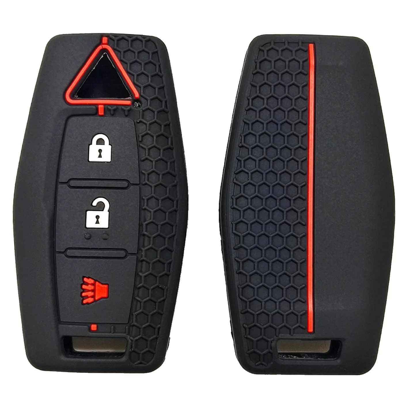 For Mitsubishi Outlander smart 3-button honeycomb pattern car key cover silicone key bag