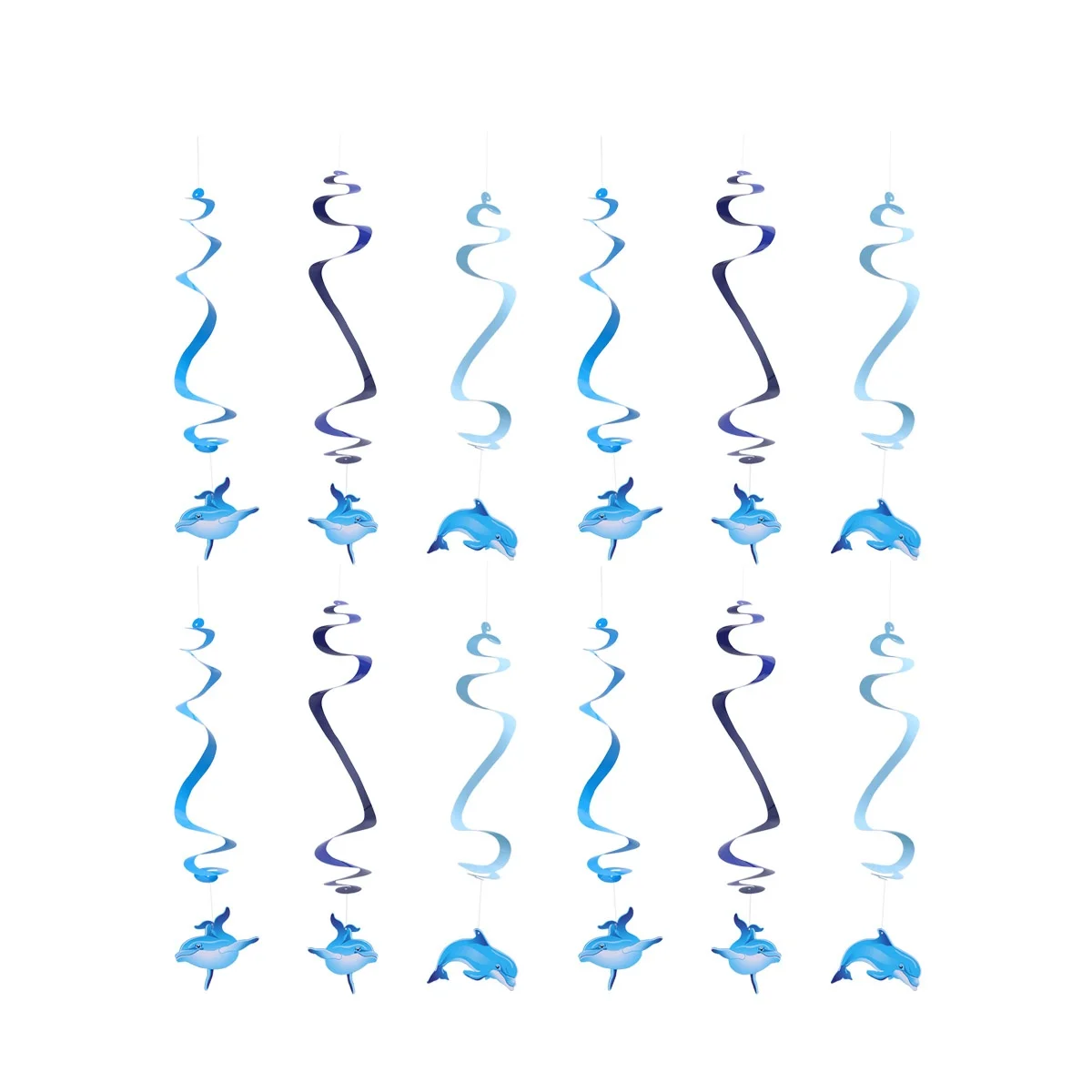 

12 Pcs Dolphin Hanging Decoration Party Decorations for Any Location Swirls Occasion Favors Ocean Theme