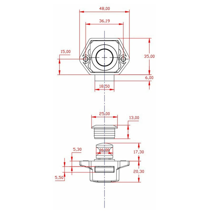 4 PCS Camper Push Lock 20Mm RV Boat Motor Home Cabinet Drawer Latch Button Lock, Suitable For Furniture Hardware