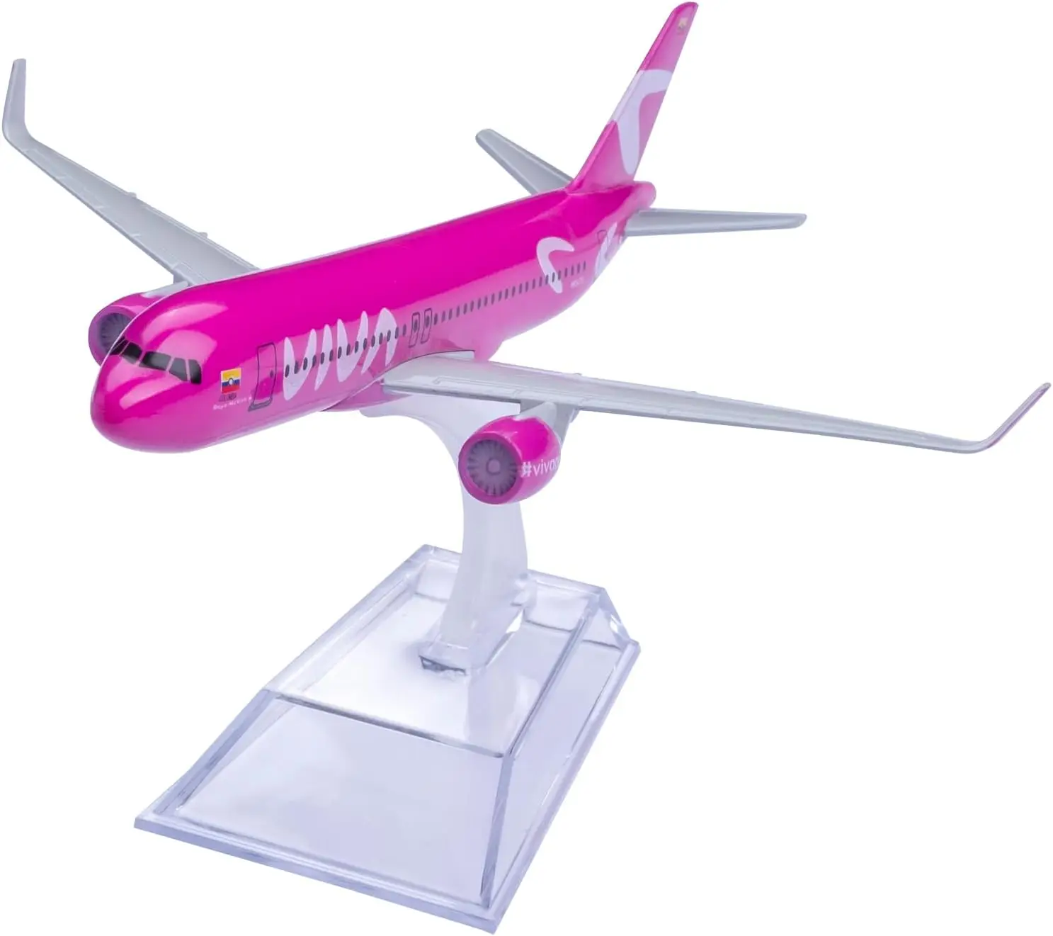 

16cm Scale Model Plane Viva Air Columbia Pink A320 Aircraft boys toys Simulation Alloy Finished Diecast Airplane Model Toy Gift