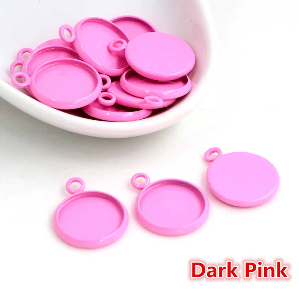 (New Colors) 20pcs/lot 12mm Inner Size 8 Colors Plated High Quality Iron Material Cameo Setting Pendant Tray,Fit 12mm Cabochons
