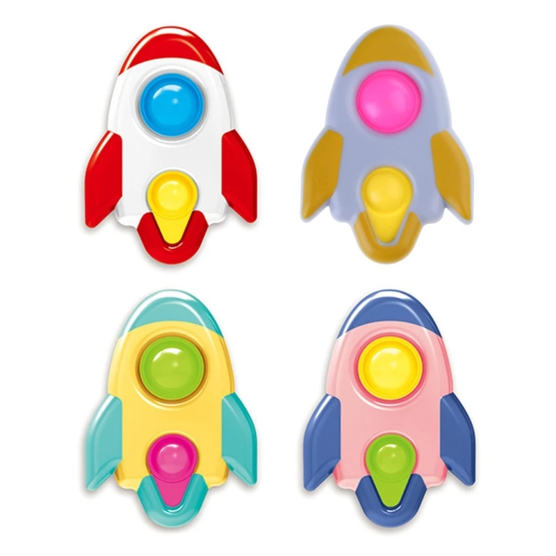 Push Bubble Popper Kleurrijke Mini Rocket Vent Toy Nieuwigheid Cadeau voor kinderen Vroeg onderwijs Angstbord voor