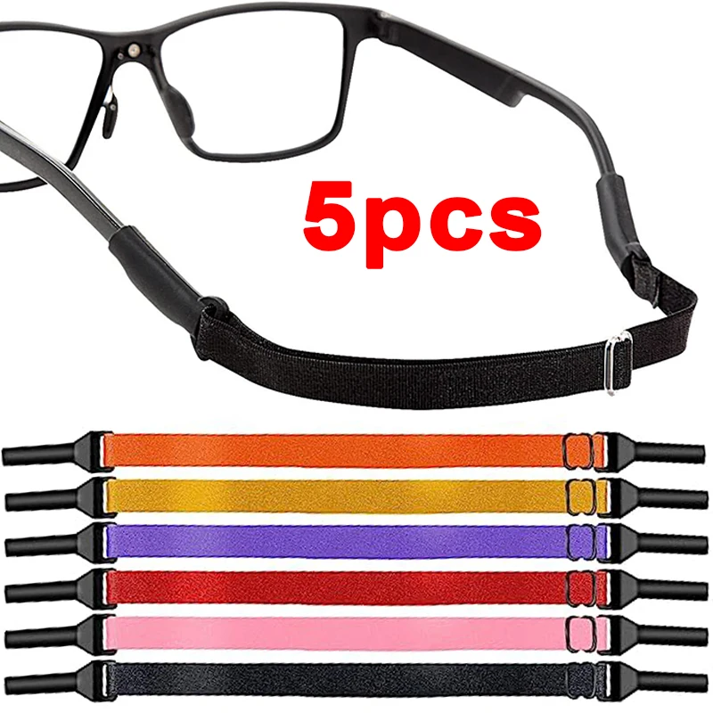 

5pcs Glasses Chain For Kids Adult Sunglasses Elastic Strap Glasse Safety Band Straps Retainer Cord Holder Sports Eyeglasses Rope