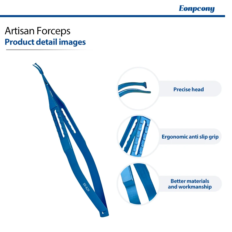 Titanium Artisan Implantation Forceps Ophthalmic Microsurgical Eye Instrument For IOL Lens Implant