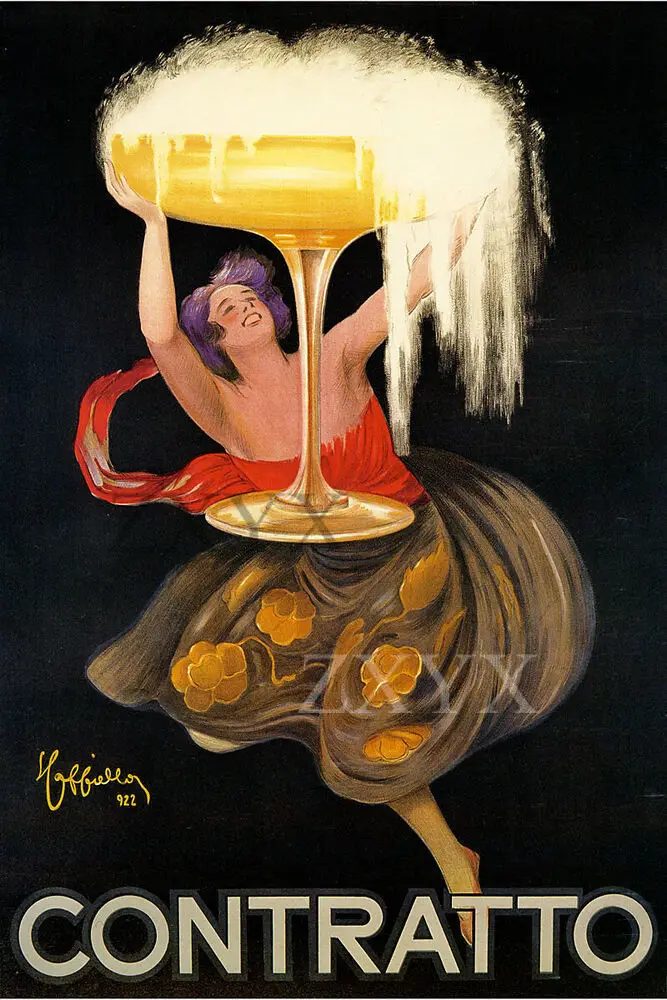 Contratto Artist Leonetto Cappiello Vintage Advertisement Fine Art Poster Print