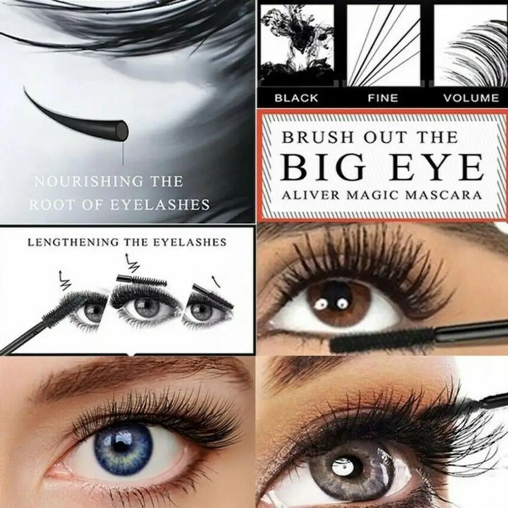 Longlasting Smudge-proof Quick Drying Voluminous Fiber Lashes Extension 4D Silk Fiber Mascara Eye Makeup Tool