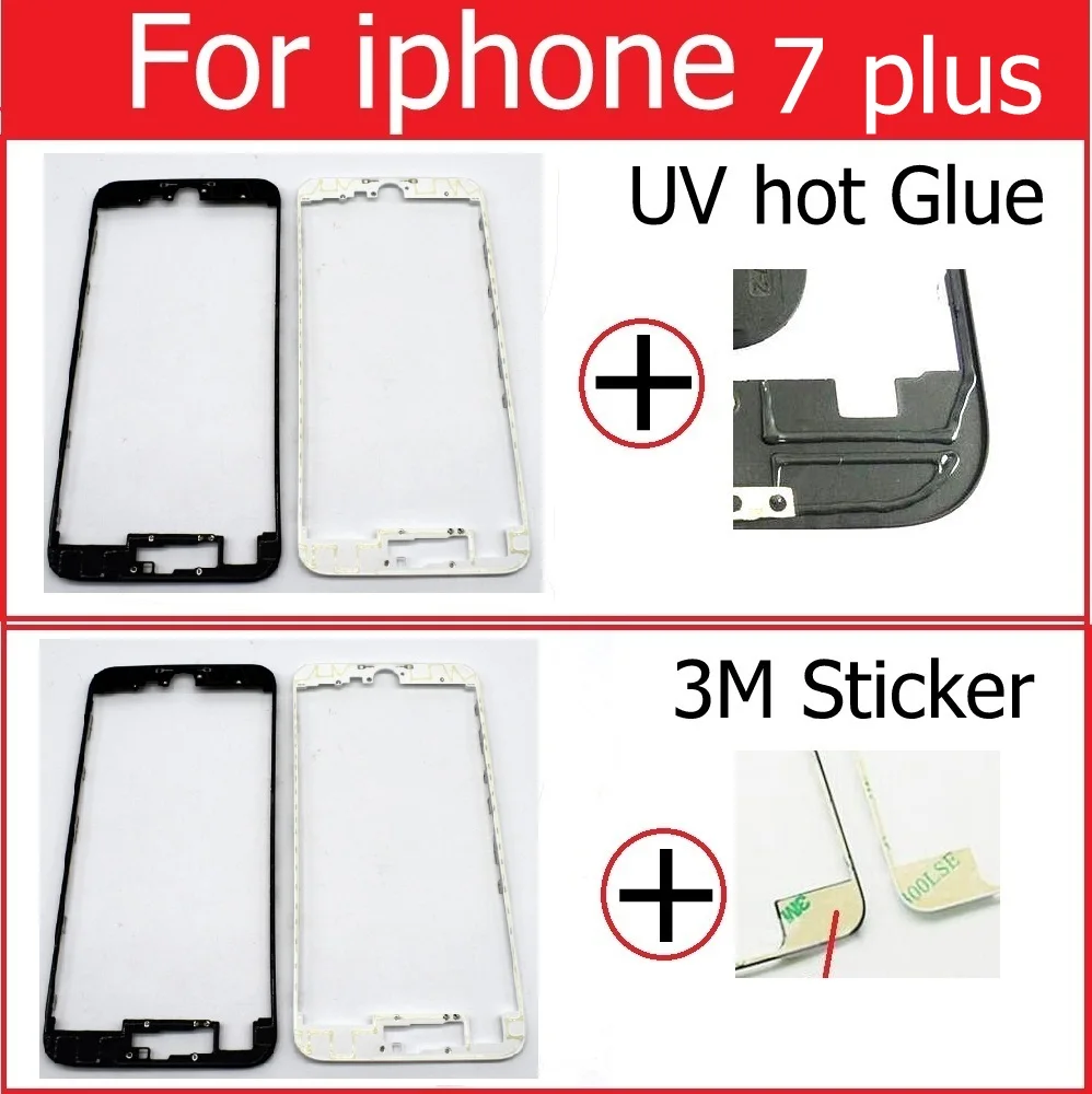 Touch Screen Bezel Frame For iPhone 4 4s 5 5s 5c se 6 6s 7 plus Front Bezel Bracket Holder LCD frame +3M sticker or UV hot glue